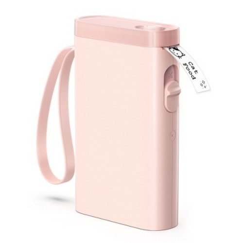 TYPONOS P21-A Label Maker Machine with Tape, Thermal Mini Label Makers with Built-in Cutter and Multiple for School, Office and Home Use, Pink