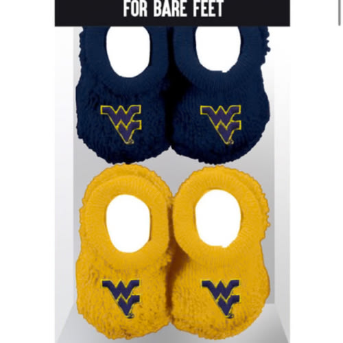 West Virginia Mountaineers 2pk Baby NAVY Bootie Boxed Set - 13732217