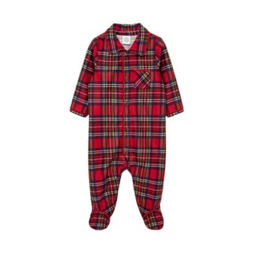 Boy Plaid Printed Footie Pajamas