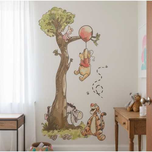 Winnie the Pooh Wall Decal Tree Nursery Peel and stick Wall Sticker Woodland Decor z3340