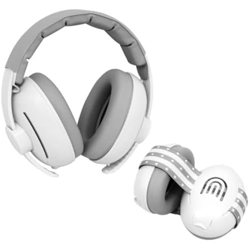2-in-1 Adjustable Baby & Toddler Noise Cancelling Headphones - Ear Muffs for Kids 1-3 for Airplane Travel