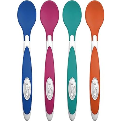 Dr. Brown's TempCheck Temperature Color-Changing Spoons for Babies and Toddlers, BPA Free, 4 Count (Pack of 1)