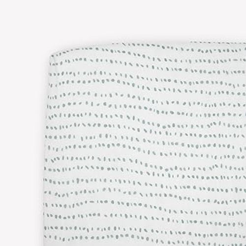 Little Unicorn Premium Crib Sheet | Breathable & Super-Soft Muslin Fabric (Stone Stripe)