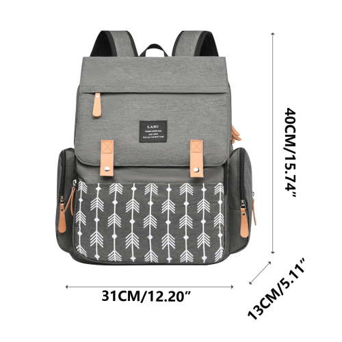 Diaper Bags for Mom Large Capacity Backpacks Travel with Changer Bags Breastfeeding Baby Bags Maternity Solid Gray Fashion