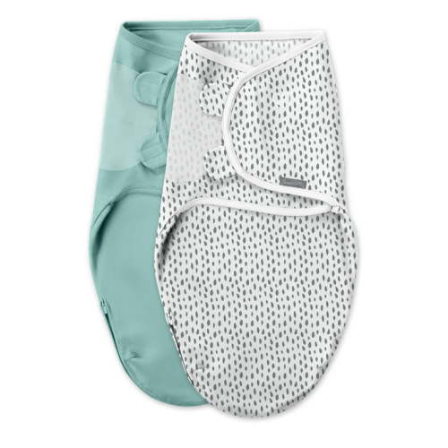 SwaddleMe by Ingenuity Easy Change Swaddle, Size Small/Medium, 0-3 Months, 2-Pack - Snow Leopard
