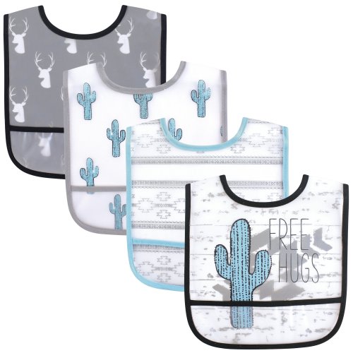 Yoga Sprout Baby Boy Waterproof PEVA Bibs 4pk, Free Hugs, One Size - Free Hugs - One Size