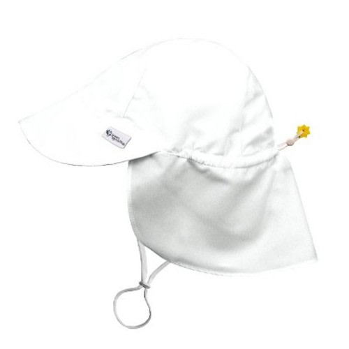 Green Sprouts Baby/Toddler UPF 50+ Eco Flap Hat, Color: White, Size: 9-18 months