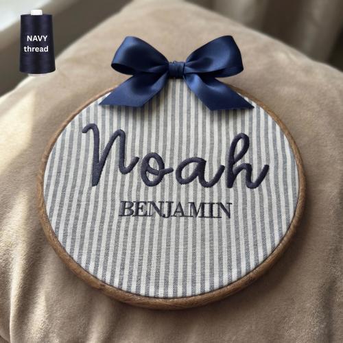 Custom Embroidered Baby Announcement Sign for Boys | Customized Baby Name Sign | Baby Shower Gift | Nursery Wall Art | Newborn Hospital Sign