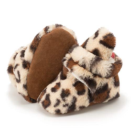 HsdsBebe Unisex Newborn Baby Cotton Booties Non-Slip Sole for Toddler Boys Girls Infant Winter Warm Fleece Cozy Socks Shoes