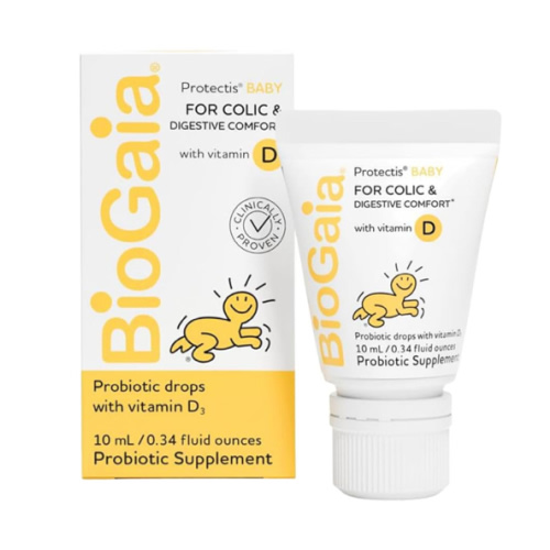 BioGaia Protectis Baby Probiotic Drops | Colic & Gas Relief + Vitamin D | Safe for Newborns | Ease Crying, Fussing, Colic, Gas, Spit-ups & Constipation | No Dairy, Soy & Gluten | 50 Day Supply | 10mL