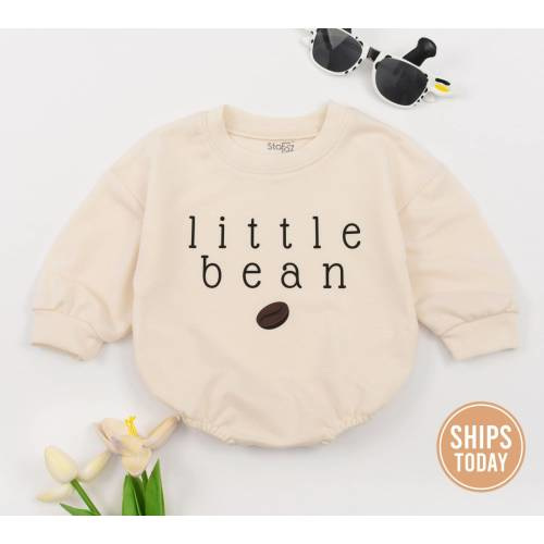 Little Bean Baby Romper, Coffee Baby Romper, Little Bean Romper, Unisex Baby Outfit, Minimalist Baby Clothes, Gender Neutral Baby
