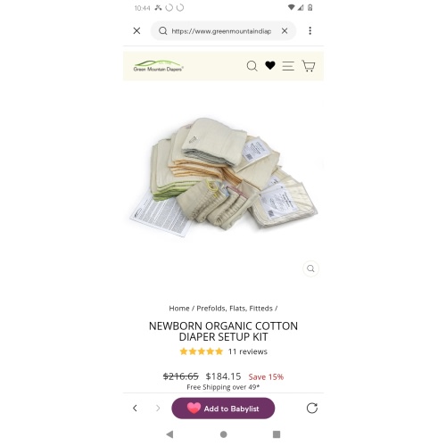 Newborn Organic Cotton Diaper Setup Kit