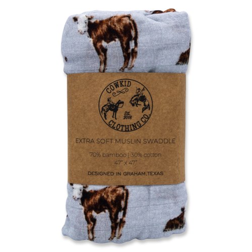 Hereford Bamboo Muslin Swaddle – Cowkid Clothing Company