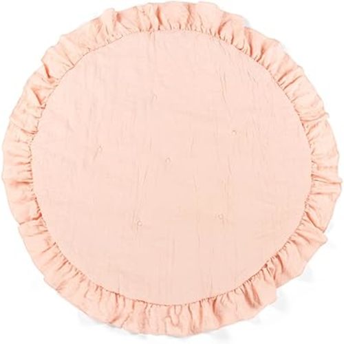 Lush Decor 36" Baby Round Ruffle Play Mat Single Diameter, Blush