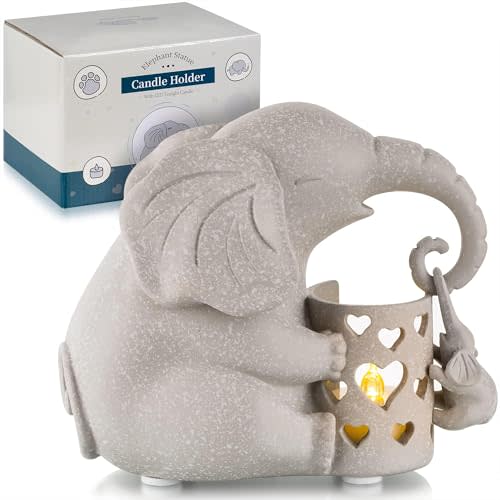 Romadedi Elephant Gifts for Women Mom Decor - Candle Holder Birthday from Daughter Christmas Sentimental Living Room Home Decoration