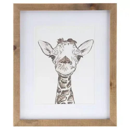 Baby Giraffe Framed Wall Decor