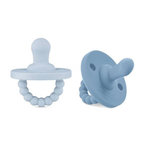 Ryan & Rose Flat Pacifier - Gray And White - 2pk