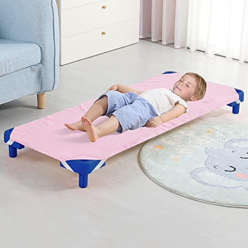 Standard Daycare/Pre-School Cot, 23" x 51", Children's Naptime Cot, Pink, Breathable Microfiber Nap Sheet for Boys & Girls