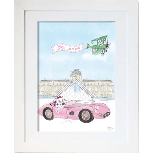 Cat a Sport Car and the Louvre personalised