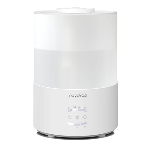 raydrop Humidifiers for Bedroom, 3.0L Cool Mist Humidifiers for Large Room & Home, Top Fill Air Humidifier for Baby Nursery & Plants, Essential Oil Diffuser with Color Lights, Timer, Auto Shut-Off