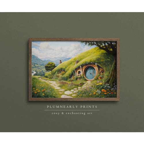 The Shire Hobbit House Landscape Oil Painting Art Print Poster