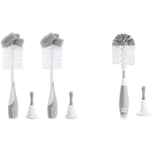 Munchkin® SpongeTM Grey Bottle Brush 2 Count & BristleTM Grey Bottle Brush