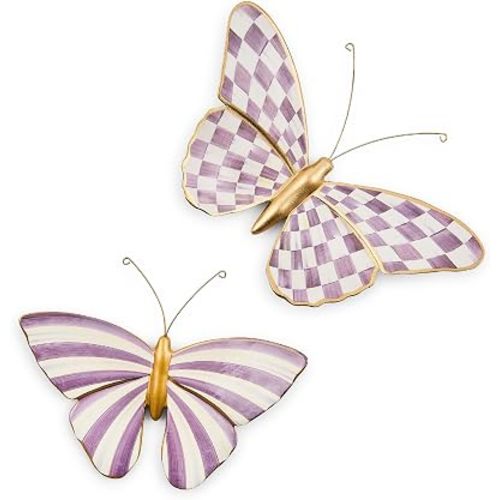 MACKENZIE-CHILDS Butterfly Wall Decor Set, Purple-and-White Violet