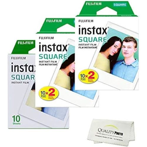 Fujifilm Instax Square Instant Film - 50 Exposures + Quality Photo Microfiber Cloth …