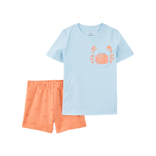 Baby  2-Piece  Crab Short Set - Blue/Orange - Carter's | Carter's