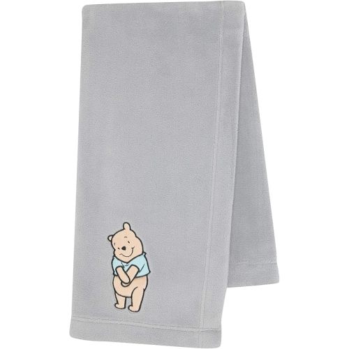 Lambs & Ivy Disney Baby Winnie The Pooh Hugs Gray Soft Fleece Baby Blanket