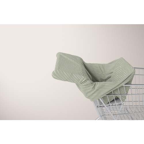 Fresh Sage Lines Shopping Cart Cover, Hygienic Grocery Cart Liner, Baby Cart Cover, Eco-Friendly Shopping, Reusable Cart Protector