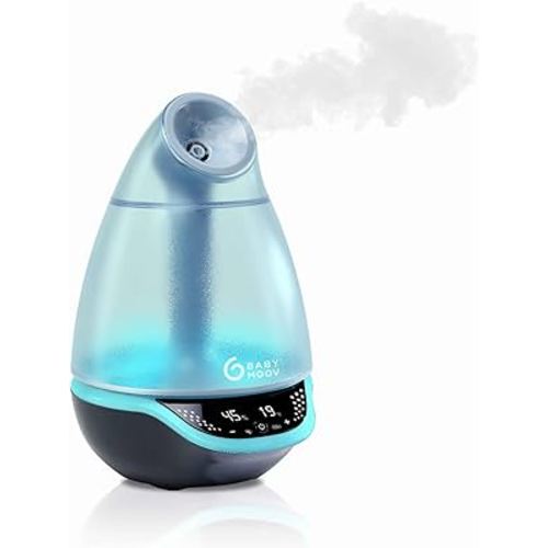Babymoov Hygro Plus Cool Mist Humidifier 3-in-1 Humidity Control, Multicolored Night Light & Essential Oil Diffuser Easy Use and Care (No Filter Needed)