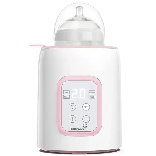 GROWNSY Bottle Warmer, Fast Baby Bottle Warmer for All Bottles, Milk Warmer for Breastmilk or Formula, Smart Temperature Control and Automatic Shut-Off- Pink