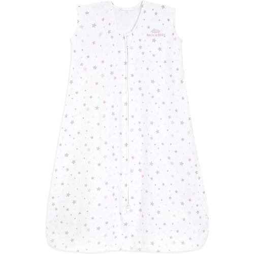 HALO SleepSack, 100% Cotton Wearable Blanket, Swaddle Transition Sleeping Bag, TOG 0.5, Twinkle Pink, Medium, 6-12 Months