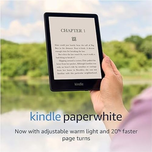 Amazon Kindle Paperwhite (16 GB) – Now with a larger display, adjustable warm light, increased battery life, and faster page turns – Black - Without Kindle Unlimited - Lockscreen Ad-Supported