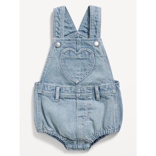 Printed Jean Shortall Romper for Baby