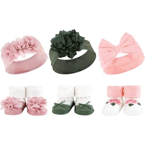 Hudson Baby Girl's Headband and Socks Giftset