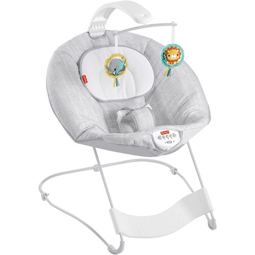 Fisher-Price See & Soothe Deluxe Bouncer - Hearthstone, soothing baby seat for infants and newborns - See & Soothe Bouncer