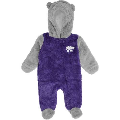 K-State Wildcats PURPLE Baby Game Nap Teddy Fleece Romper Pajamas - 133414564