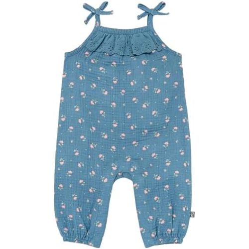 Modern Moments by Gerber baby-girls Self Eyelet Ruffle Long Leg Romper