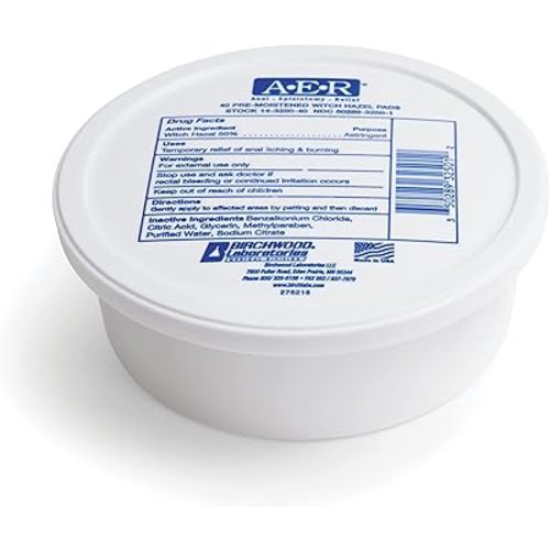 A-E-R Pre-Moistened Witch Hazel Pads, 40 Count