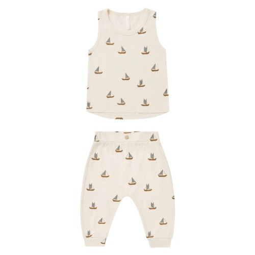 Tank Top & Slouchy Jersey Pants Set, 6-12M