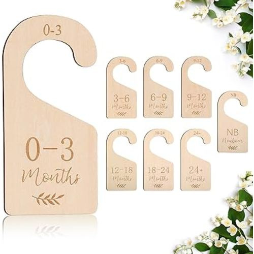 Wooden Baby Closet Dividers for Baby Clothes Organizer,Baby Closet Organizer Hangers For Nursery Decor,Baby Clothes Dividers For Closet Size Hangers