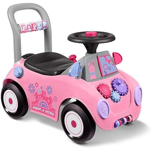 Radio Flyer Creativity Car, Sit to Stand Toddler Ride On Toy, Ages 1-3, Pink Kids Ride On Toy, Large