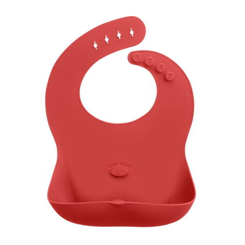 Abiie Ruby Wrapp Silicone Bibs for Babies with Front Pocket - Waterproof Bib - Stain Resistant - Silicone Toddler Bibs (Terra Cotta)