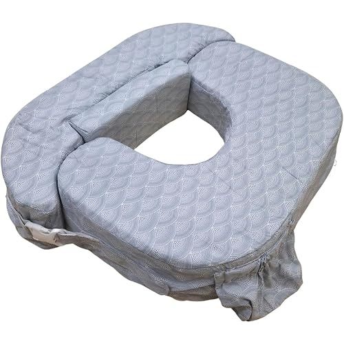 My Brest Friend Twin Nursing Pillow - Enhanced Comfort with Slipcover - Ergonomic Breastfeeding Pillow for Ultimate Support - Adjustable Nursing Pillow with Handy Side Pocket, Horizon