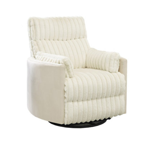 Latitude Run® 40″ Wide Power Swivel Recliner with USB Charging – Corduroy Glider Barrel Chair | Wayfair