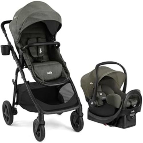 Ginger and Rue Travel System - 4-in-1 Modular Travel System with Pramette, Lightweight Infant Car Seat & Anti-Rebound Base (Evergreen)