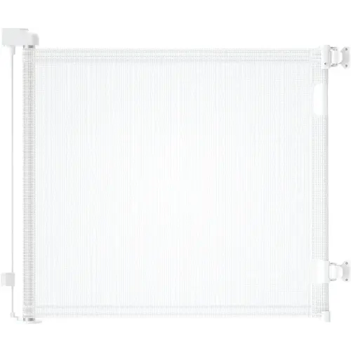dearlomum Retractable Baby Gate,Mesh Baby Gate or Mesh Dog Gate,33" Tall,Extends up to 55" Wide,Child Safety Gate for Doorways, Stairs, Hallways, Indoor/Outdoor(White,33"x55"