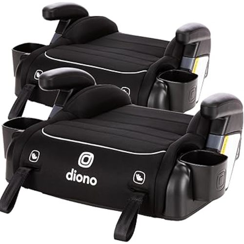 Diono Connect3 RXT Backless Booster, Pack of 2, Slim Fit 3-Across in Many Mid-Sized Sedans and SUVs, for Children from 40-120 lbs., Lightweight with Latch connectors, Black Storm